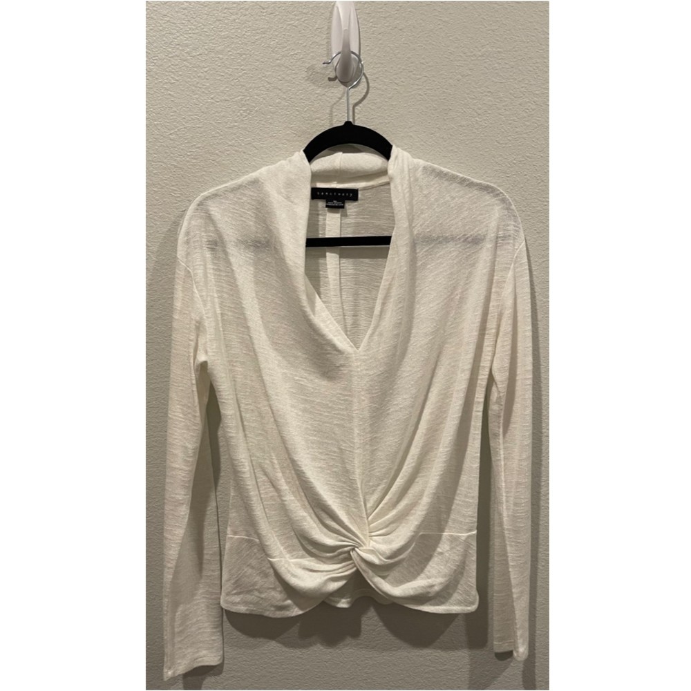 SANCTUARY Antique White V-Neck Long Sleeve Blouse